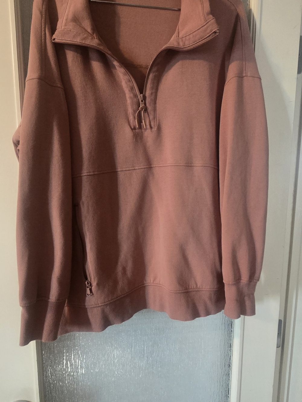 Quarter-Zip Pullover Sweater - Dusty Rose